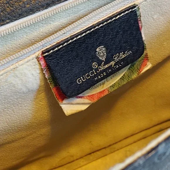 GUCCI VINTAGE Accessory Collection Convertible Envelope Clutch Purse Navy - Picture 7 of 16